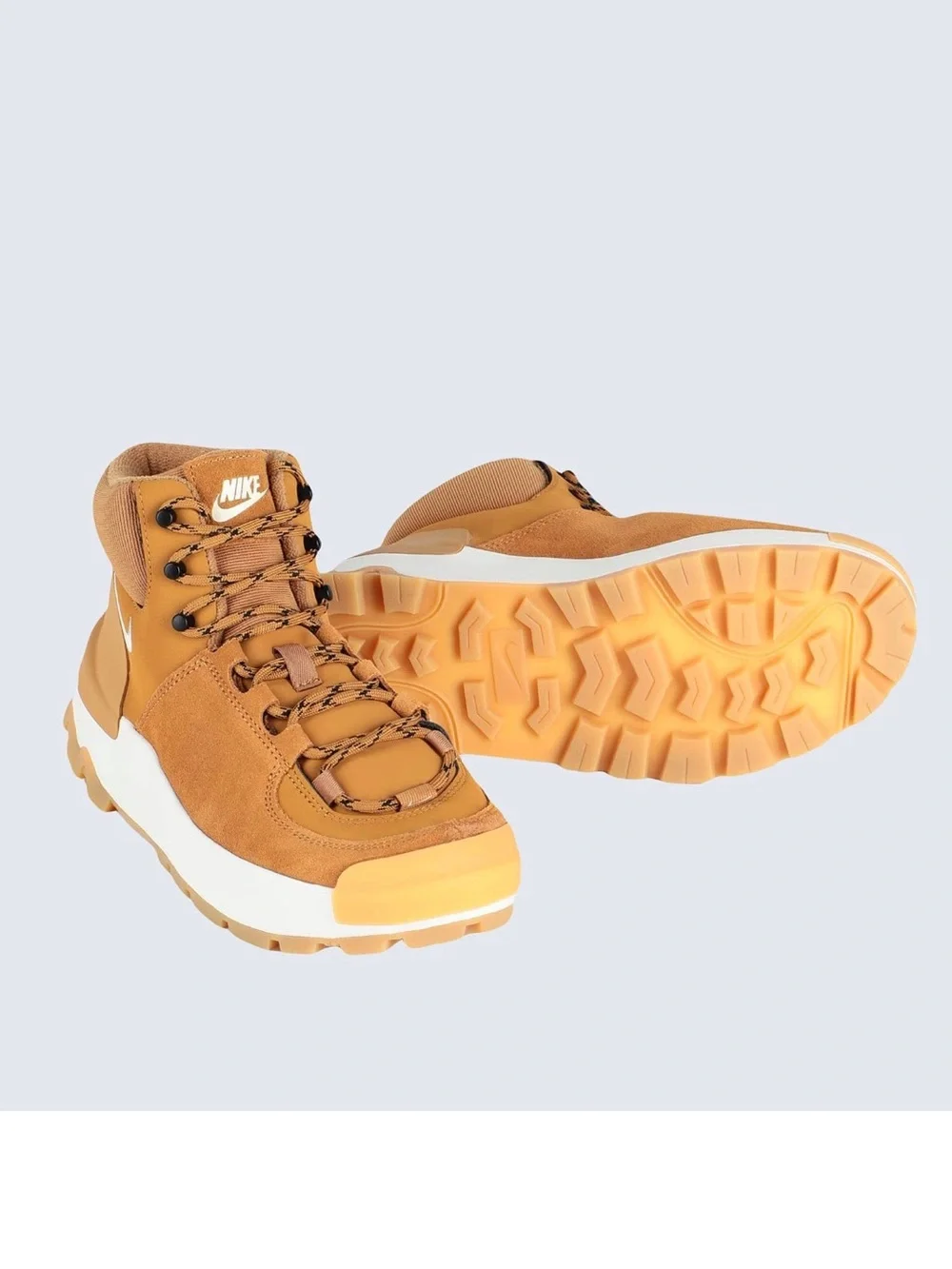 NIKE leather CITY CLASSIC high tops sneakers booties, wheat / white color